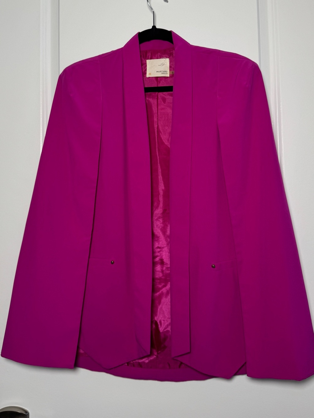 Mustard Seed Magenta Open-Front Blazer